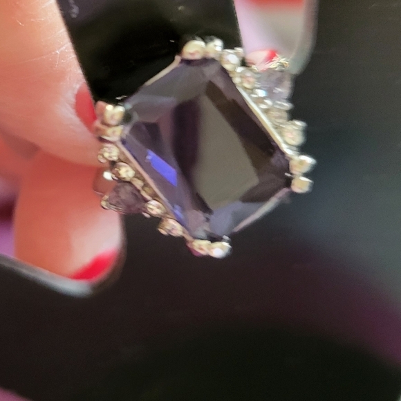 New Amethyst Purple Color Size 11 Cocktail Ring - Picture 9 of 9